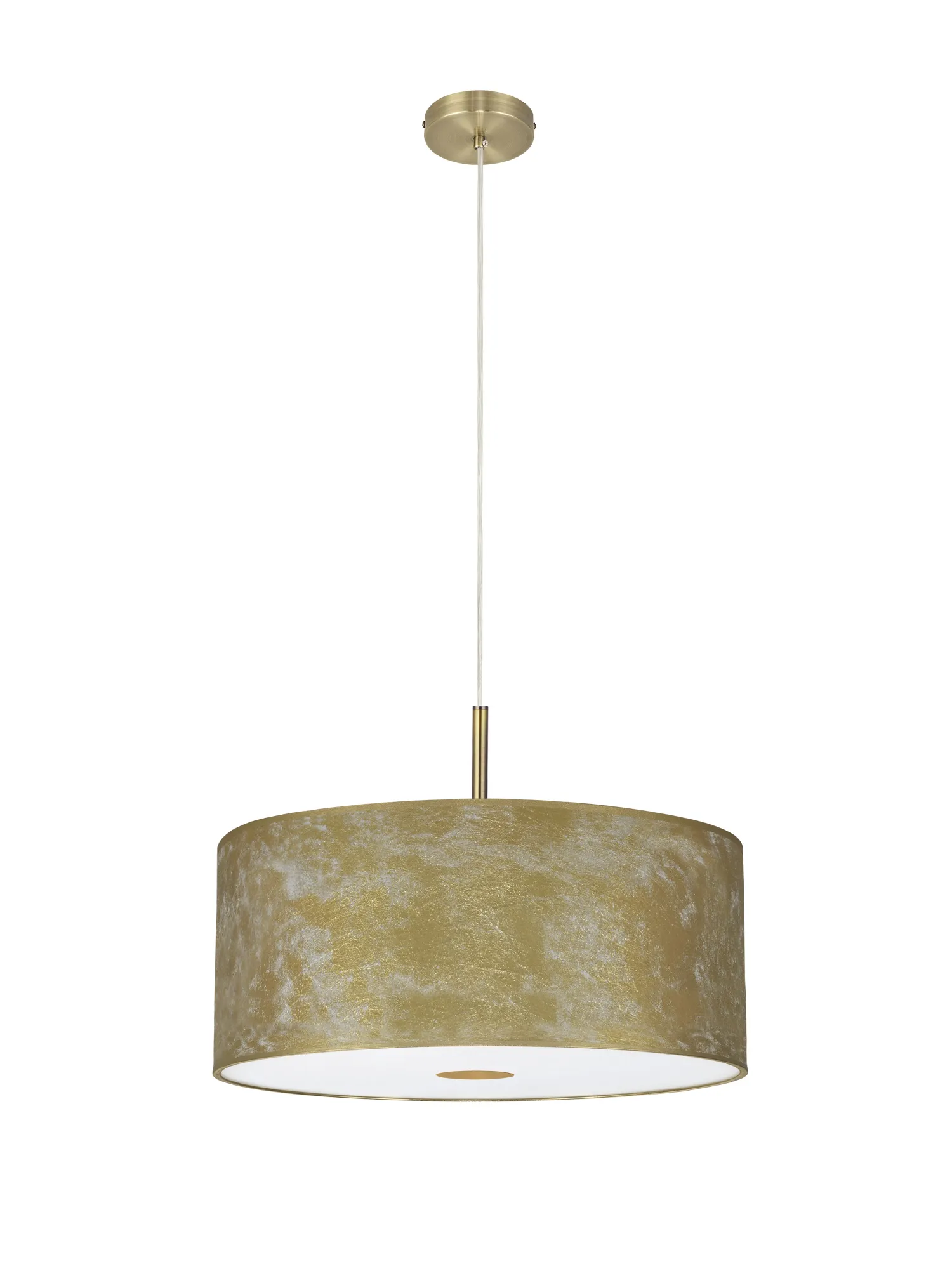 Baymont 50cm 5 Light Pendant Antique Brass, Gold Leaf, Frosted Diffuser DK0852  Deco Baymont AB GL